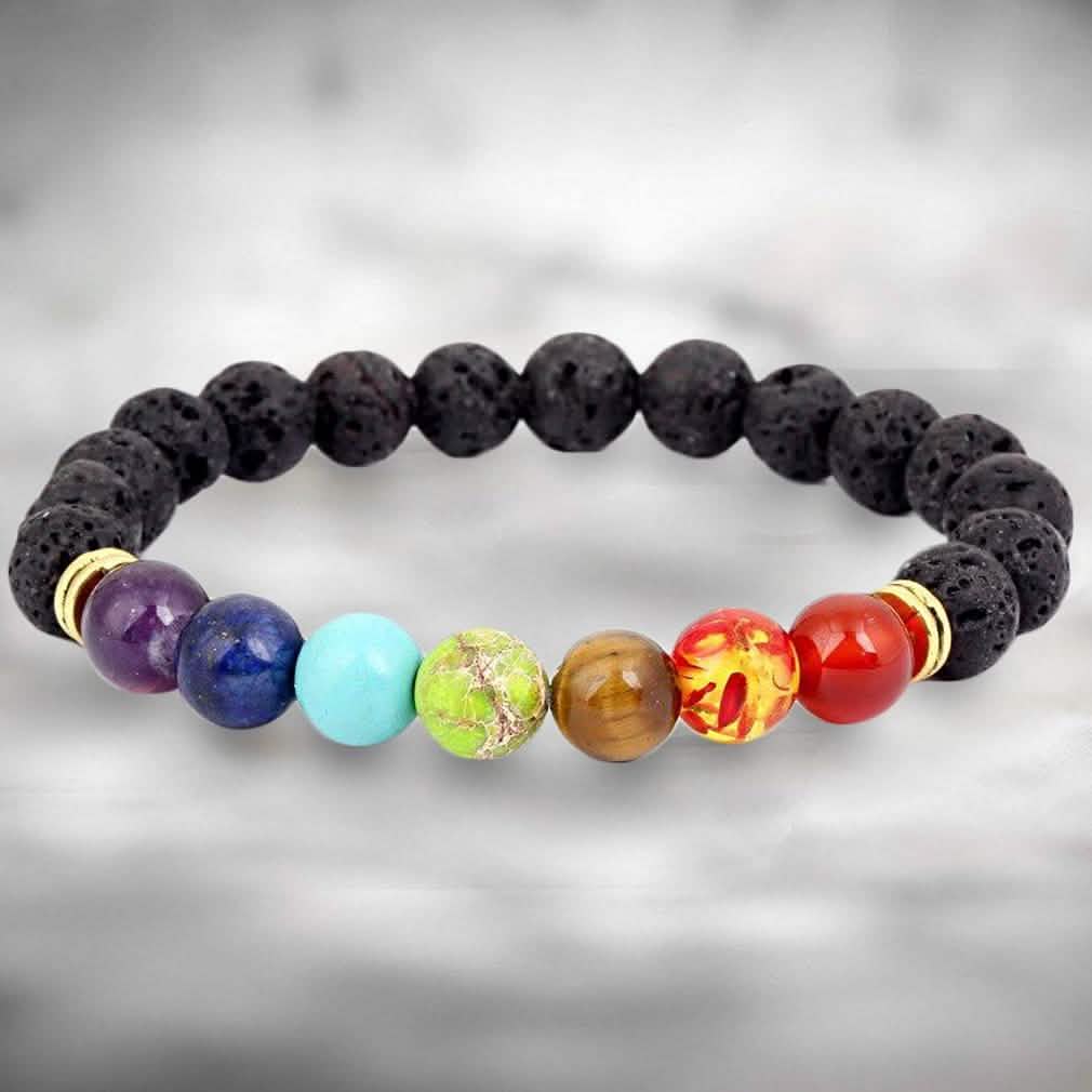 7-Chakra-Heilungsarmband mit natürlichen Steinen