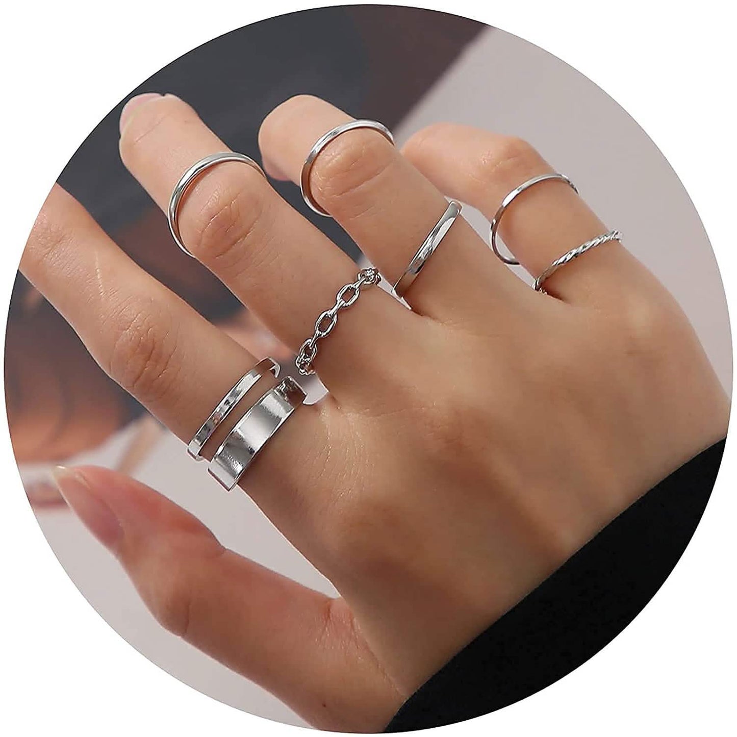 7-teilig: Damen-Goldknöchelring-Set