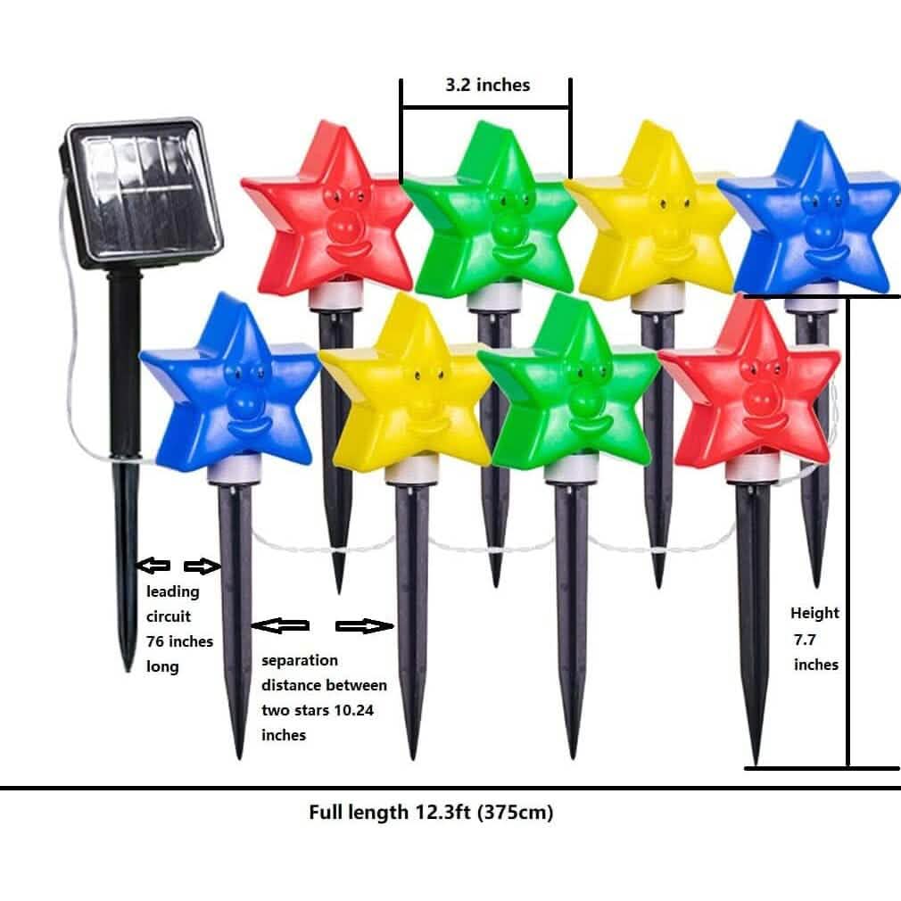 8er-Pack: Solar-Sternenlichter mit 8 Modi für Wege und Landschaftsbereiche