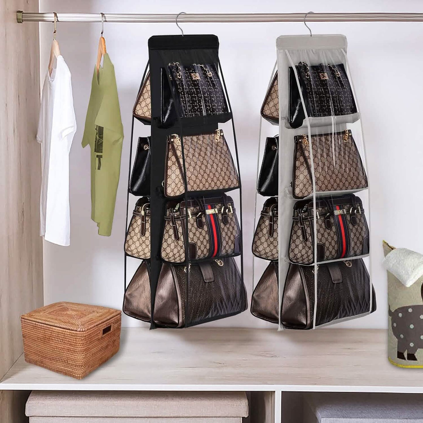 8-Taschen-Hänge-Handtaschen-Organizer, Handtaschenaufbewahrung zum Aufhängen