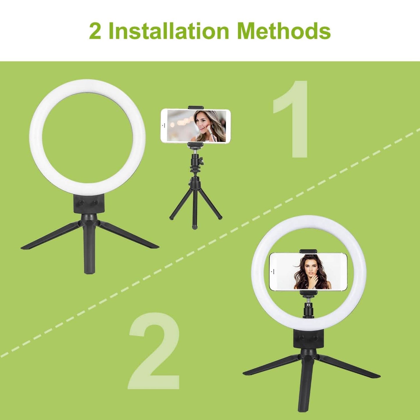 9-Zoll-dimmbare LED-Ringlampe mit Stativ