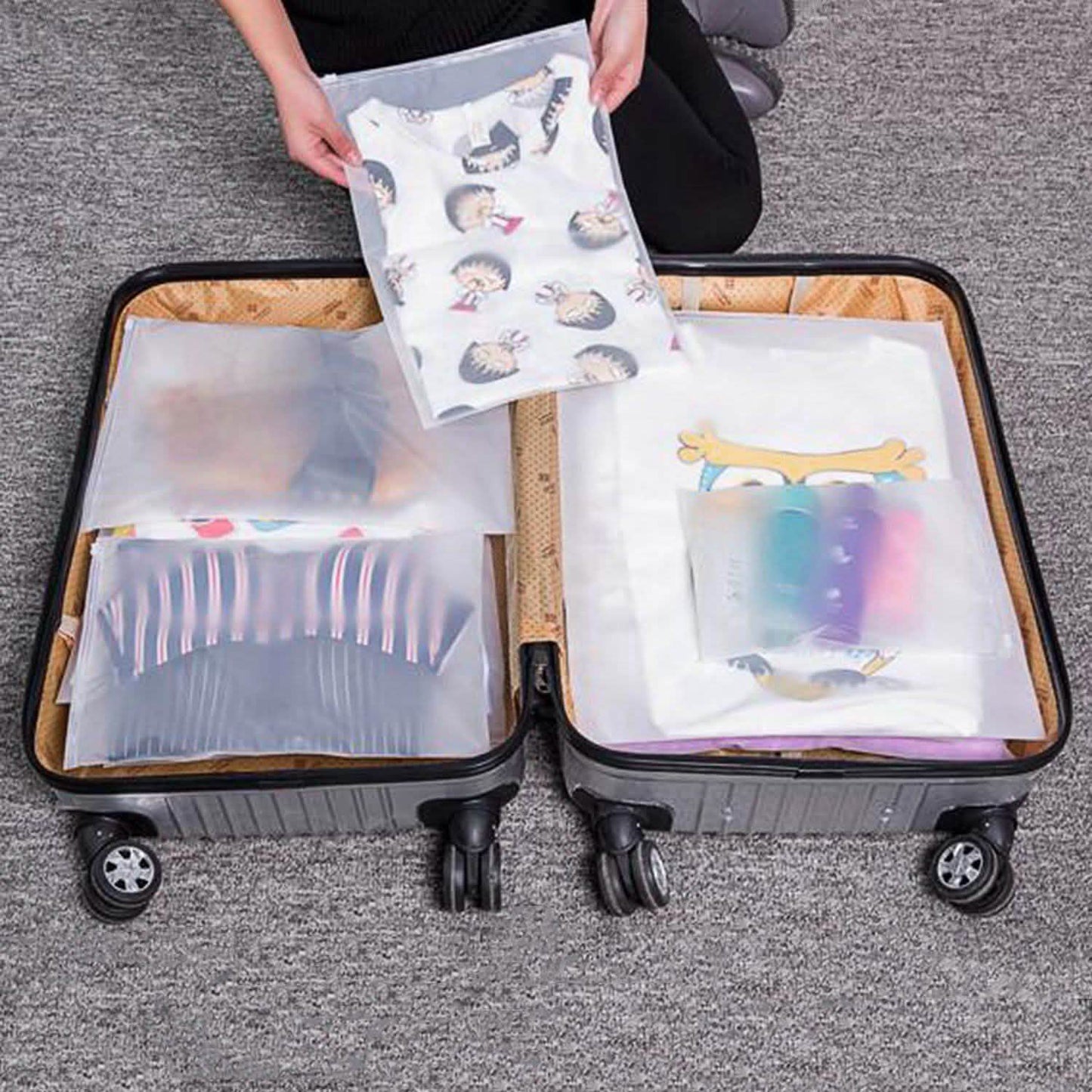 9-teilig: Kleider-Aufbewahrungsbeutel, wasserdichtes Reisegepäck-Organizer-Set