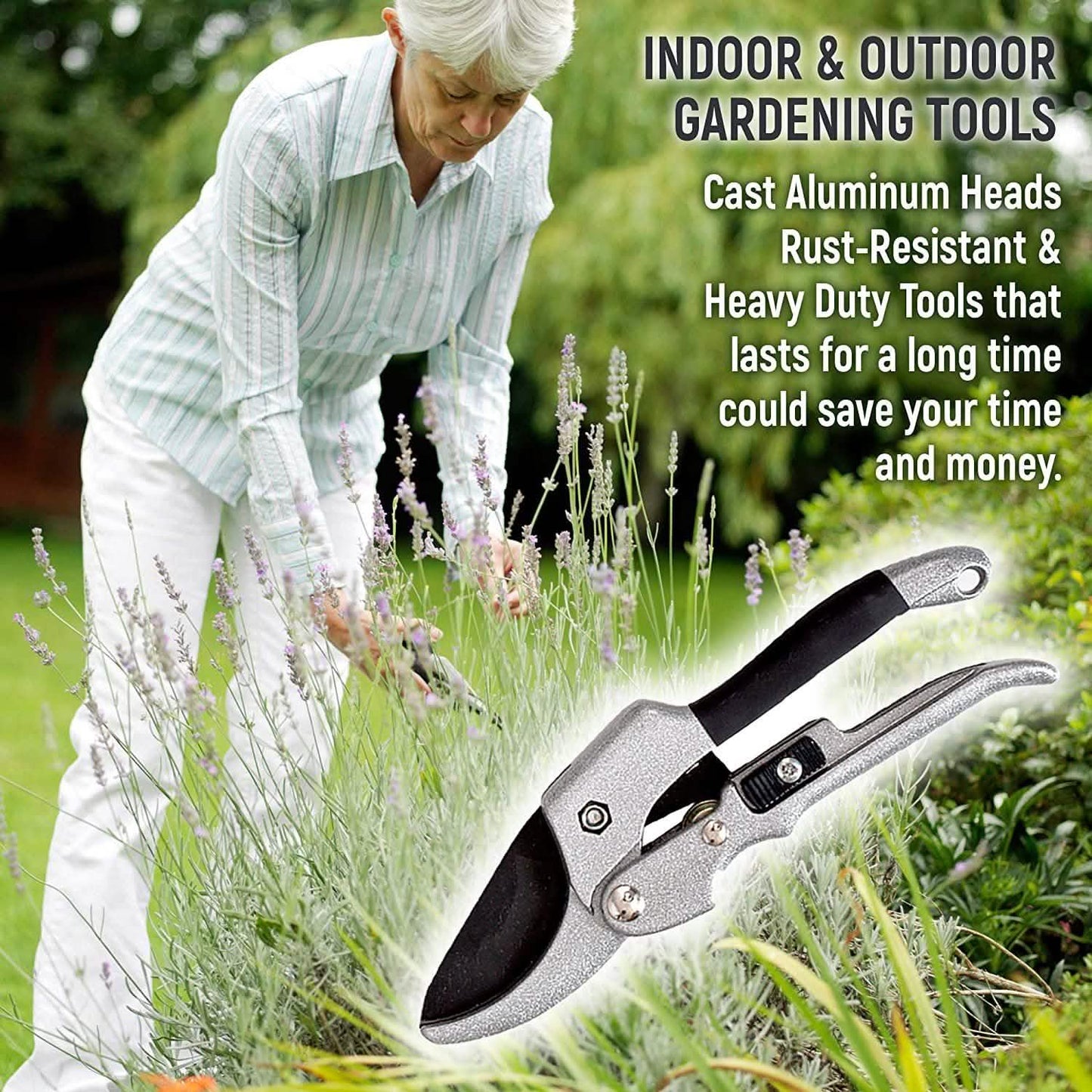 9-teilig: Robuster Gartenwerkzeugsatz aus Aluminiumlegierung