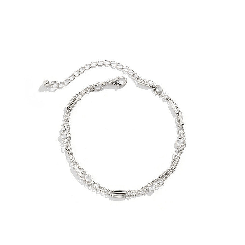 Layer-Ketten-Fußkettchen mit Curb-Gliedern