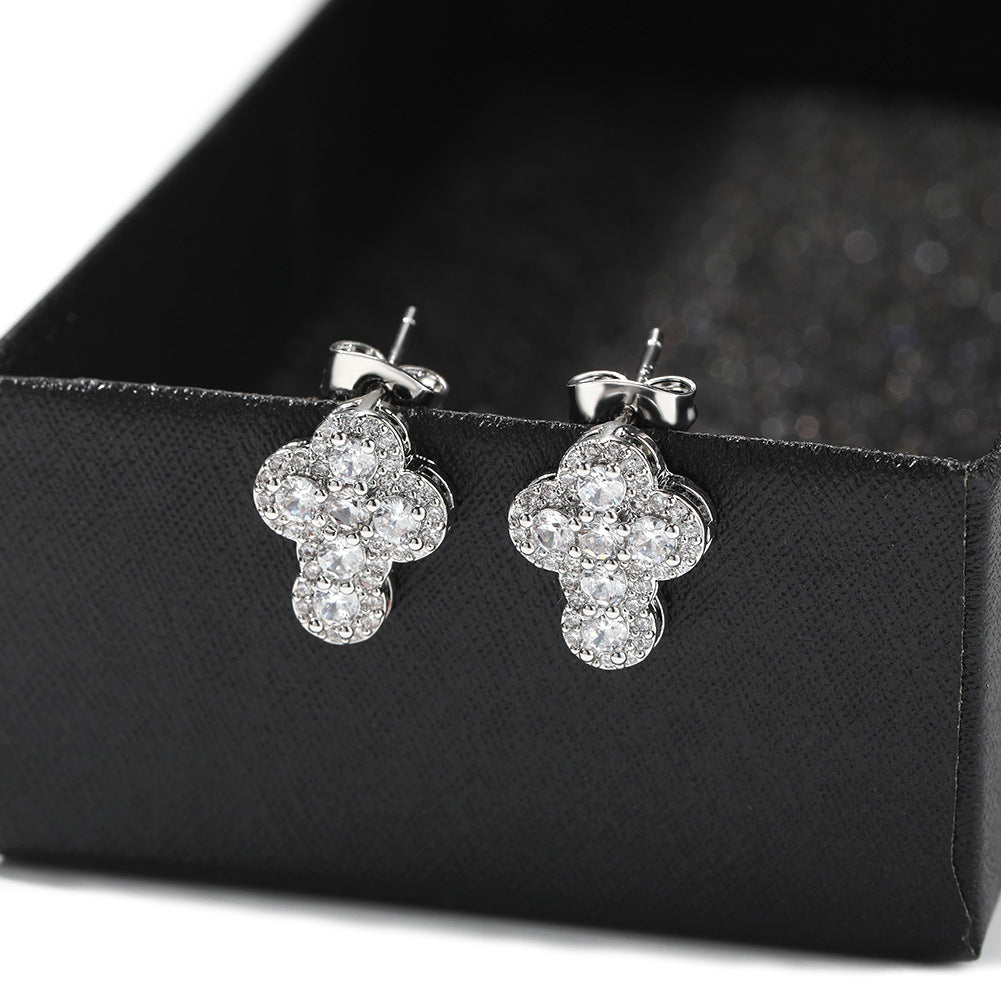 Hip-Hop-Fashion mit Diamanten besetzte Kreuzohrstecker