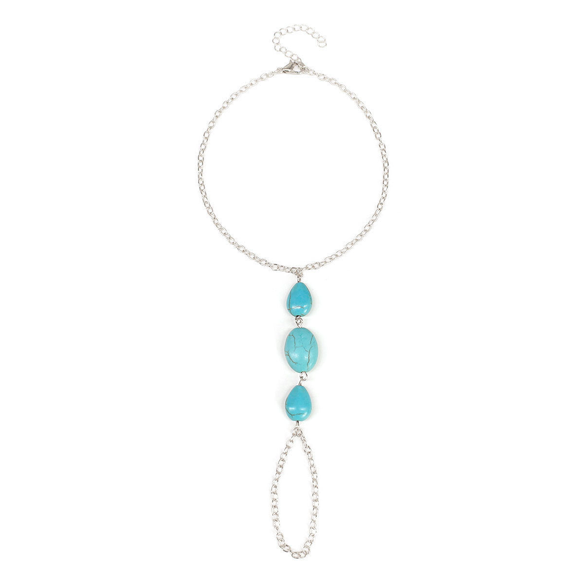 Sommer Damen Strand Türkis Fußkettchen Kette