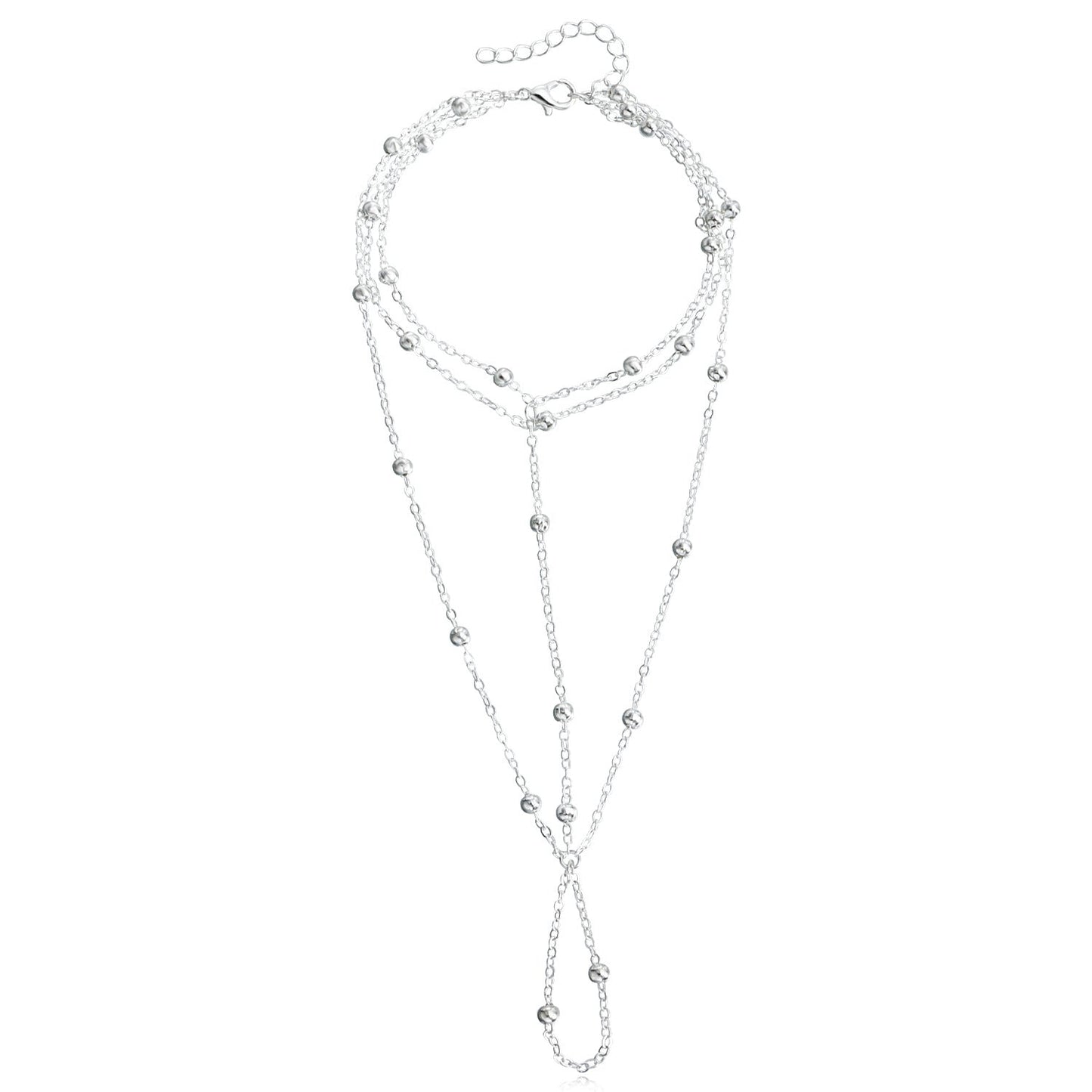 Mehrschichtige Kugelkette Fußkettchen Fußschmuck