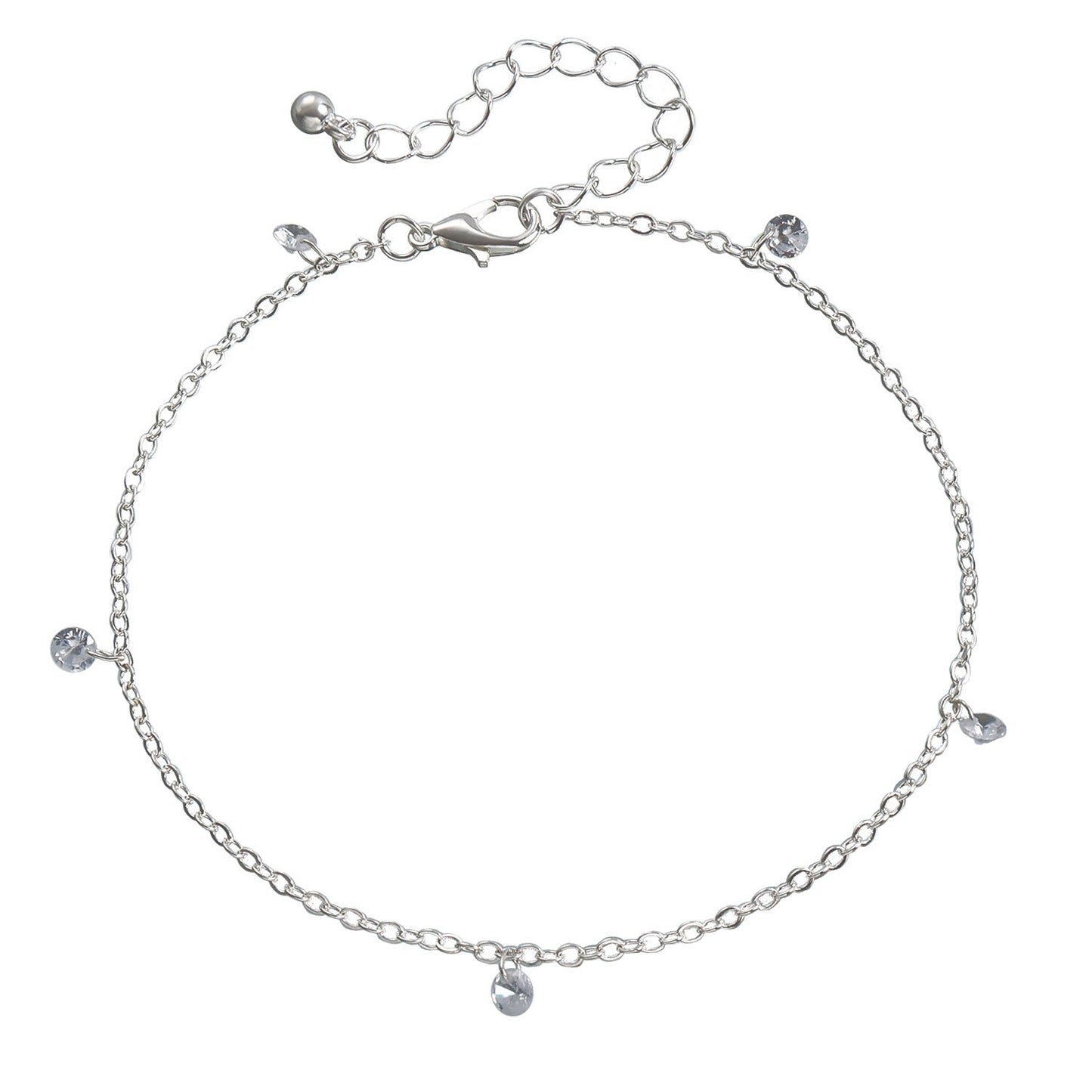Round Zircon Charm Foot Bracelet