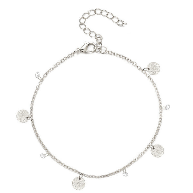 Kleine Runde Scheiben Fußkettchen Armband