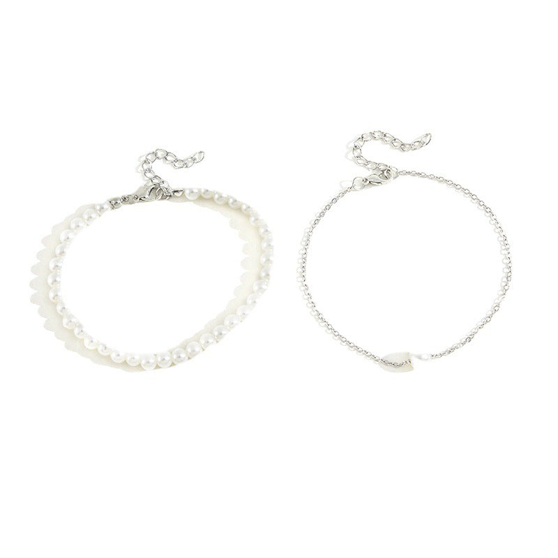 Runde Imitationsperlen-Fußkettchenschmuck