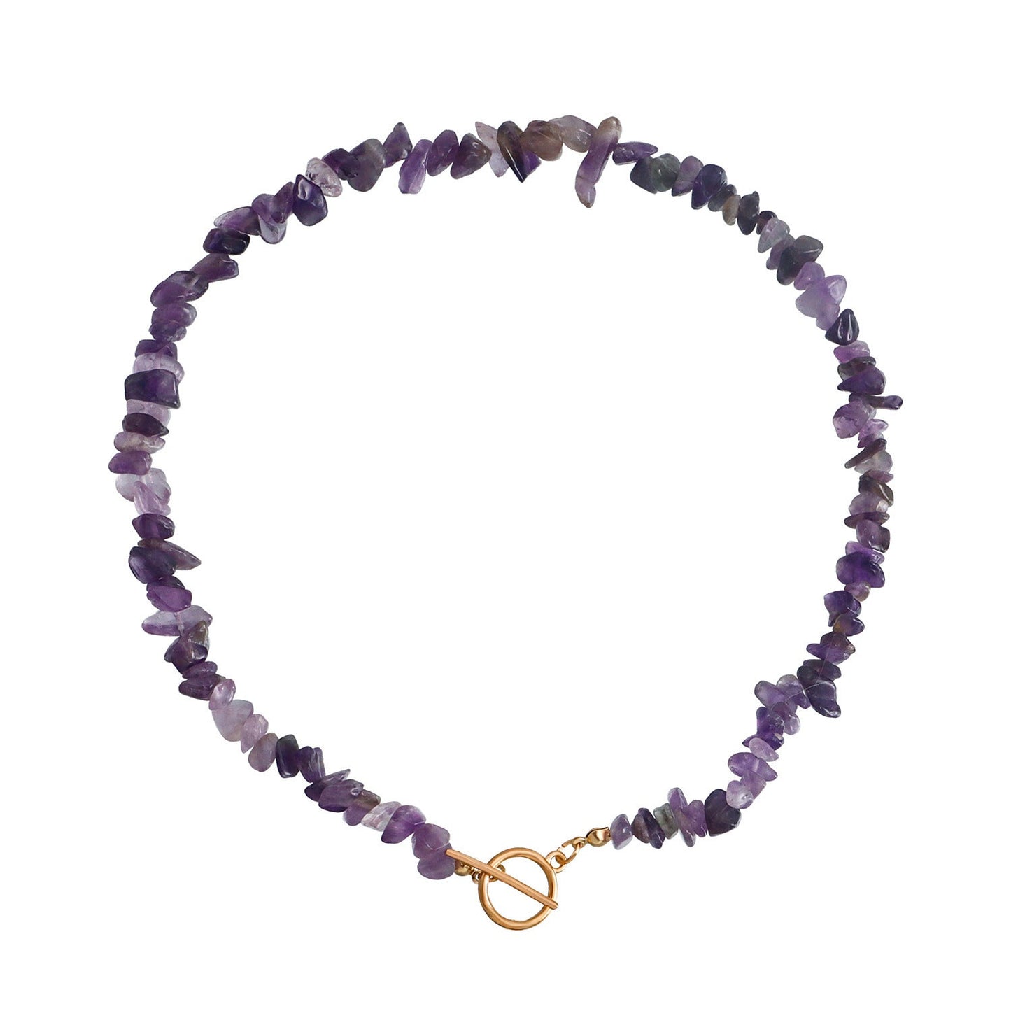 Halskette mit Naturkies-Edelstein und Knebelverschluss