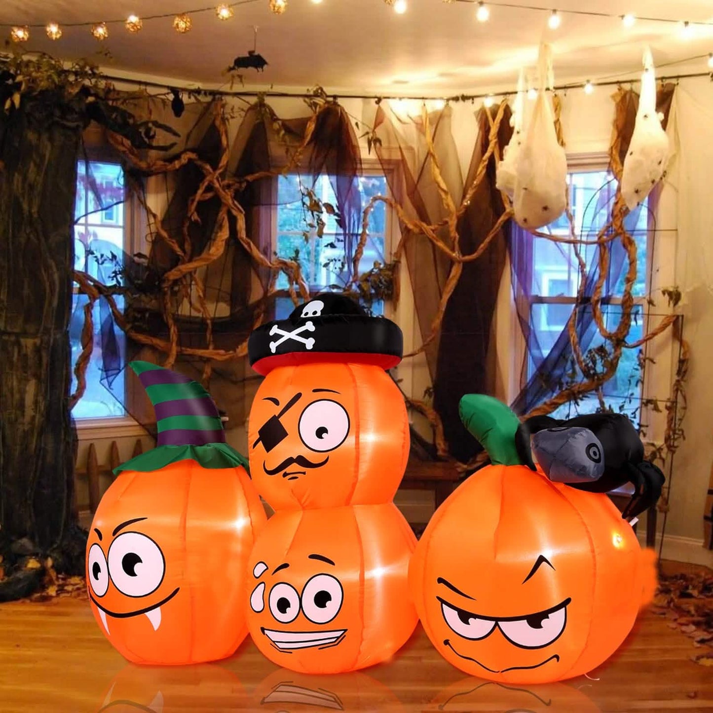 AGPTEK 1,5 m Halloween Kürbis Außendekoration