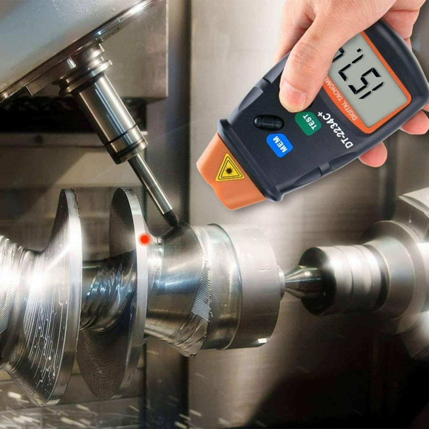 AGPtek Professioneller digitaler Laser-Fototachometer, berührungsloser Drehzahlmesser, Auto