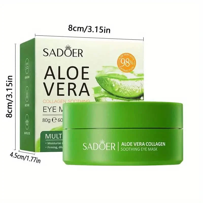 Aloe & Collagen Crystal Augenmaske – Hypoallergen, straffende Feuchtigkeitspflege für alle Hauttypen