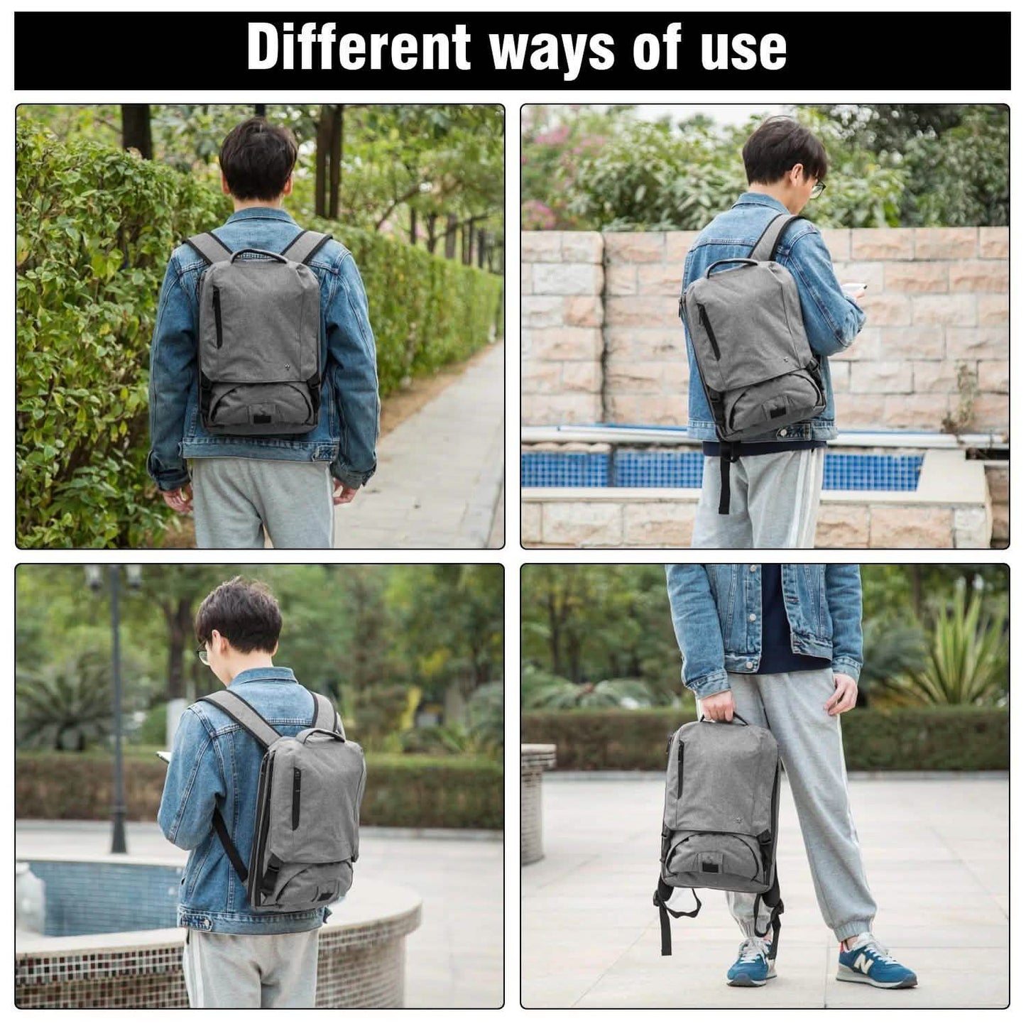 Diebstahlsicherer 14-Zoll-Laptop-Rucksack für Reisen, wasserdicht, Business, Schule