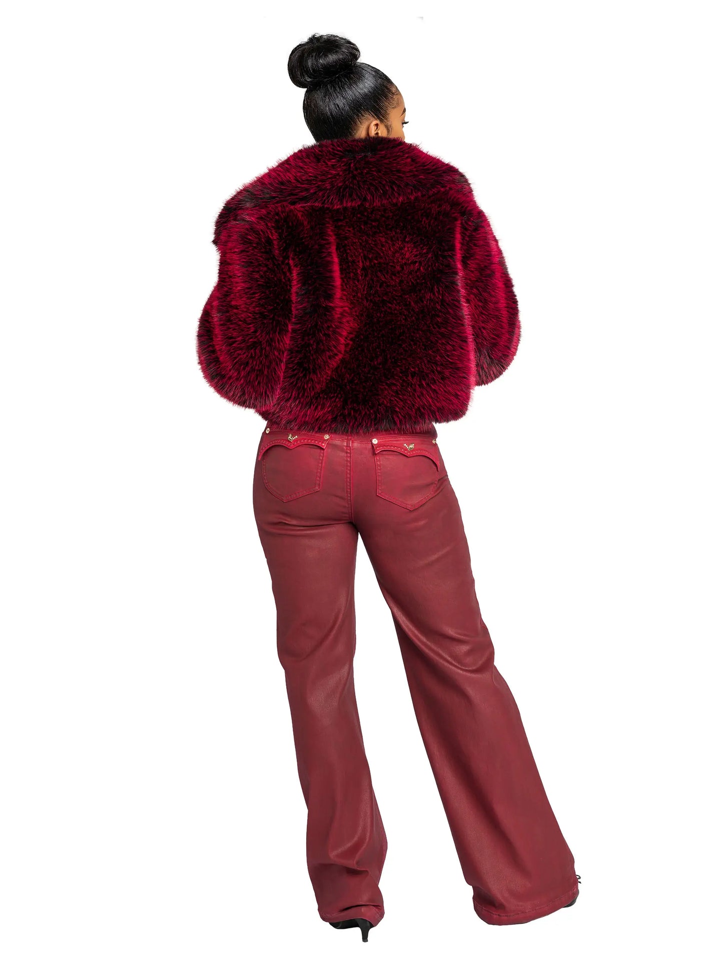 Low-Rise Wide-Leg Jeans - Red Delicious