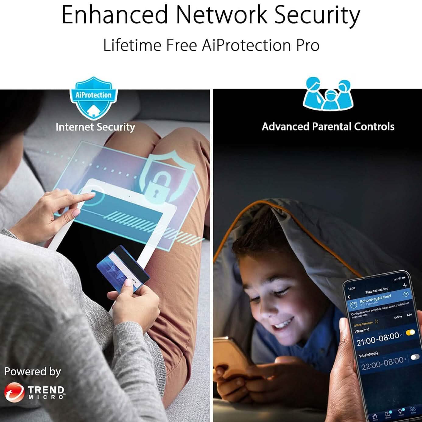 ASUS RT-AX5400 VPN WiFi 6 erweiterbarer Router Dual-Band (Generalüberholt)