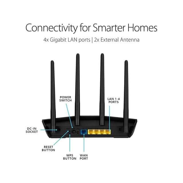 ASUS RT-AX55 AX1800 Dual Band WiFi 6 Gigabit Router (Refurbished)