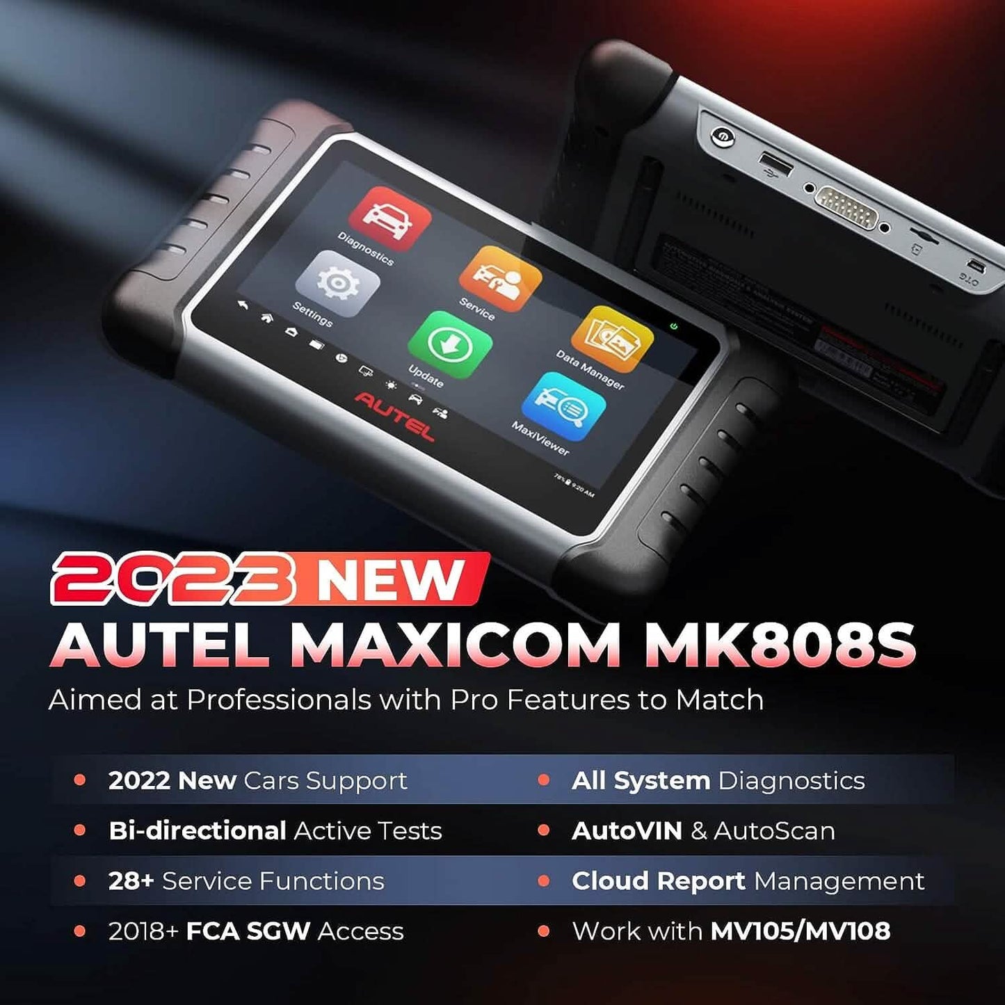 Autel MaxiCOM MK808S Bidirektionales Diagnosegerät (Generalüberholt)