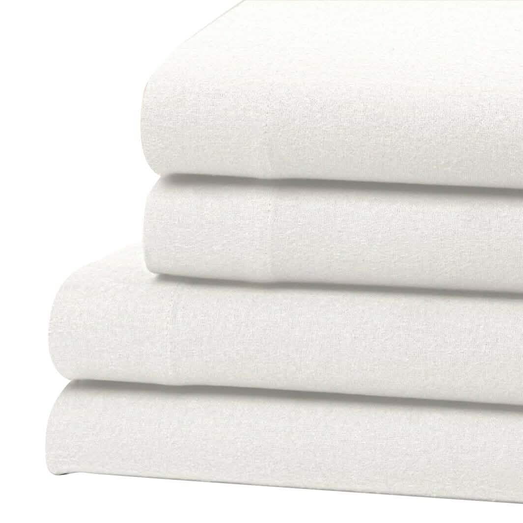 Bibb Home Bettlaken-Set aus 100 % Baumwoll-Flanell, einfarbig, Tiefbett