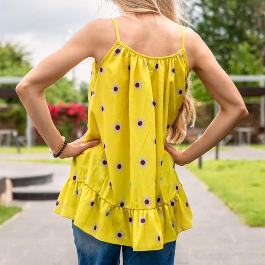 Bluse mit Blumenmuster und Spaghettiträgern