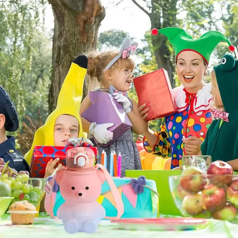 BPA-freie Kawaii Bären Strohhalm-Trinkflasche