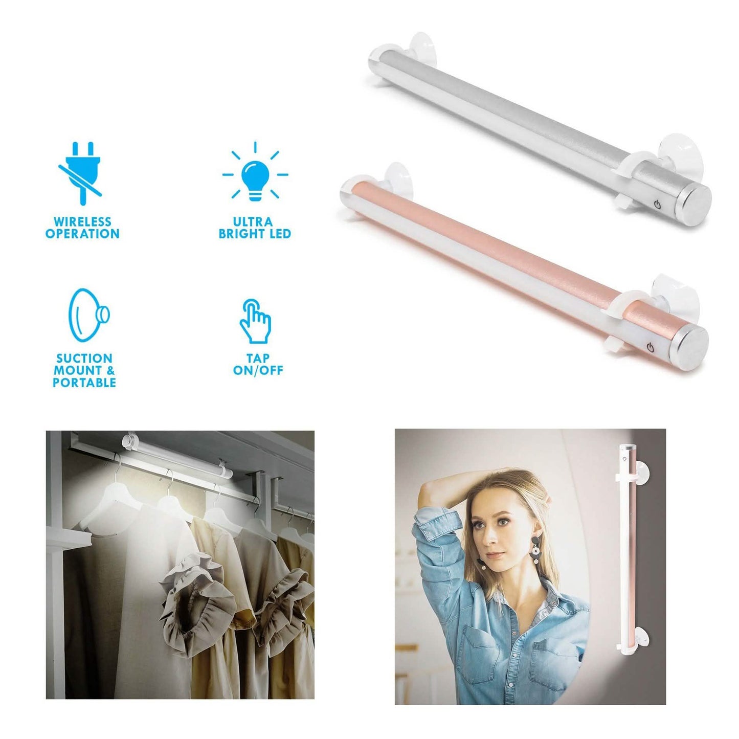 Bright Basics Kabellose Lichtleiste für Spiegel