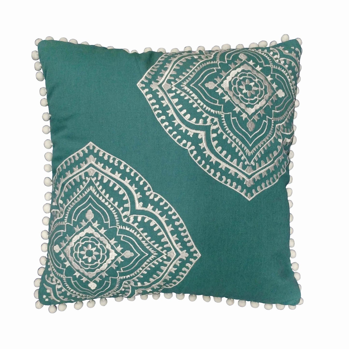Brooklyn Flat Valencia Besticktes Pom-Pom Zierkissen