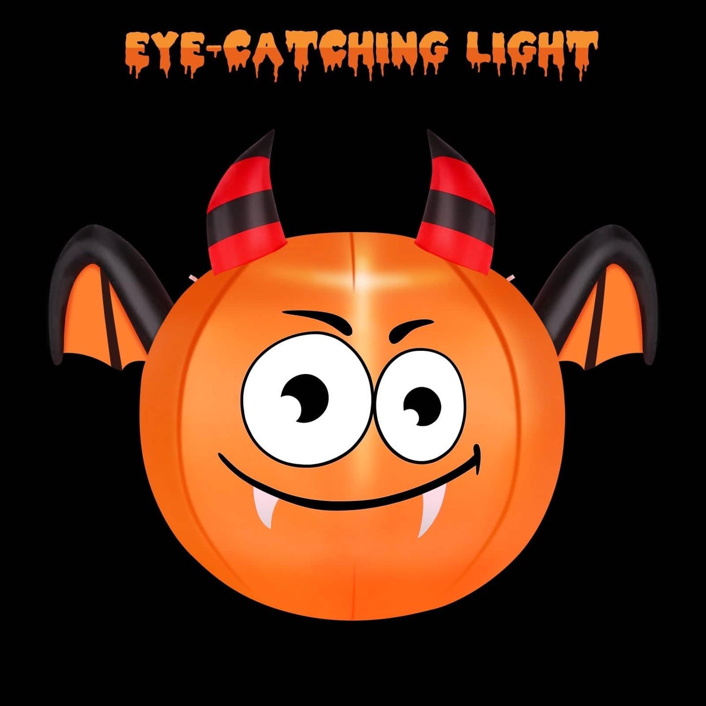CAMAULAN 120cm Halloween-Kürbis-Außendekoration mit einer Fledermaus