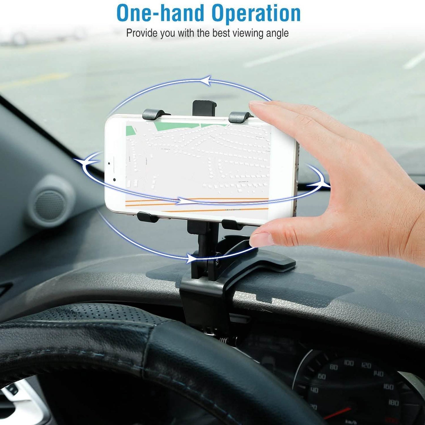 Rutschfester 360° drehbarer Handyhalter für Armaturenbrett