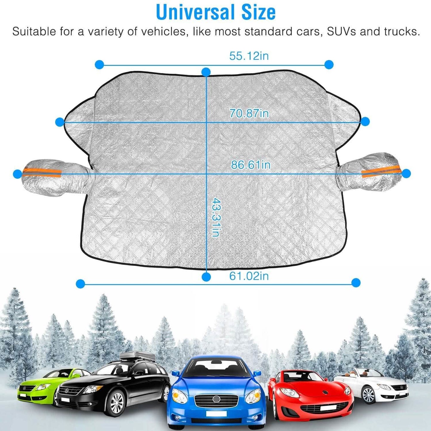 Auto-Schneeschutzfolie Winddichte magnetische Auto-Frontscheibenabdeckung