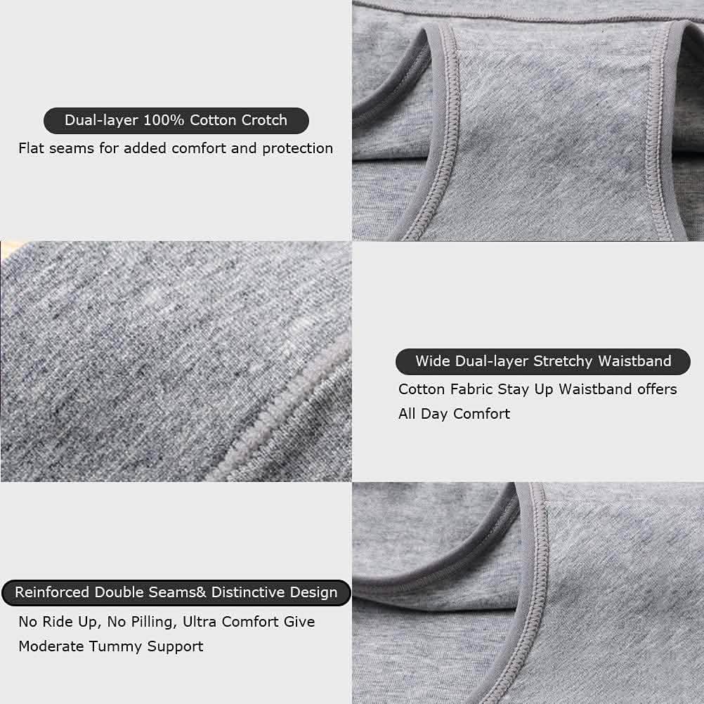 5er-Pack: Baumwoll-Mid-Waist-Slips mit voller Bedeckung und Anti-Muffin-Top-Effekt für Damen