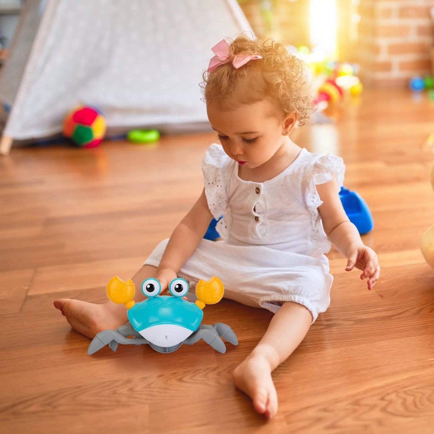 Krabbe-Krabbelspielzeug mit Musik und LED-Licht
