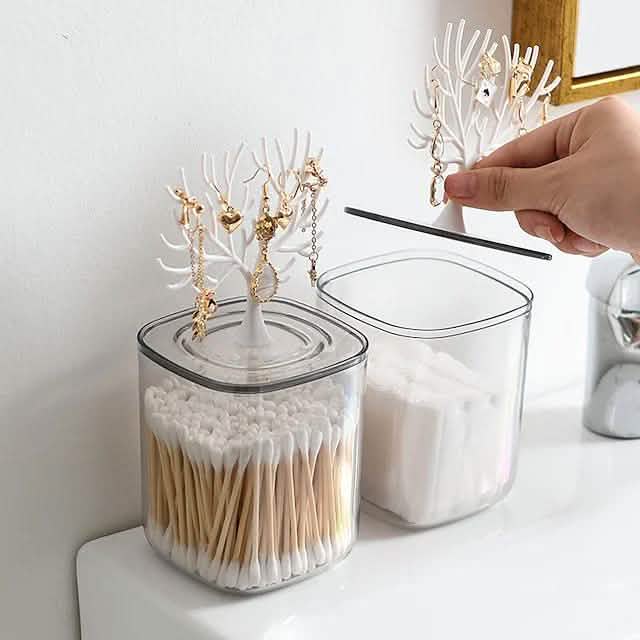 Kreative süße Wattestäbchenbox aus Acryl mit Deckel