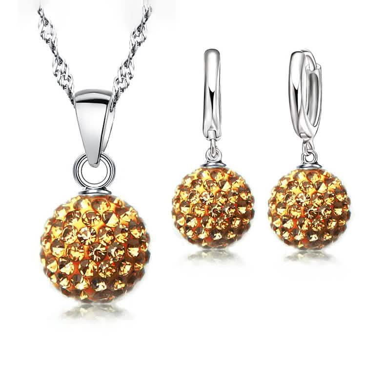 Kristallfestes Silber Damen Schmuck Discokugel Set