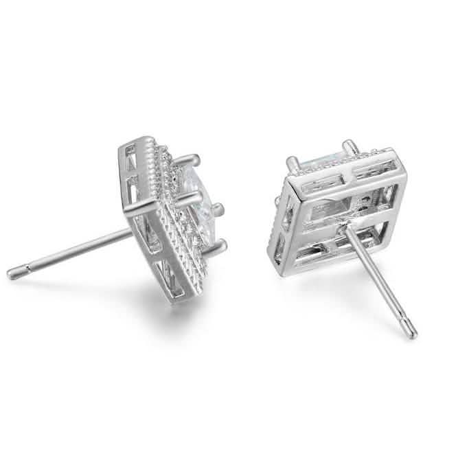 Cubic Zirkonia Prinzessinnen-Kabel-Halo-Ohrstecker