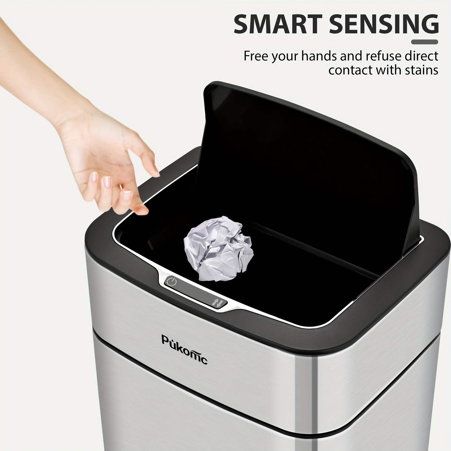 Automatischer Edelstahl-Sensor-Mülleimer – Berührungslose, leise Schließung & Geruchskontrollsystem