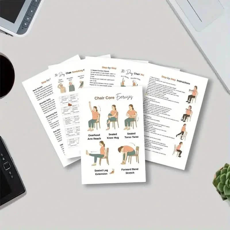 30-Tage-Stuhl-Yoga-Notizbuch | Tägliche 15-Minuten-Workouts & Anleitung