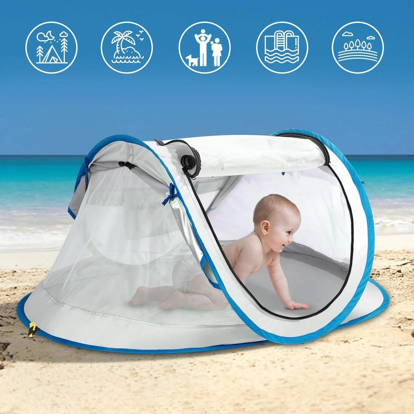 FINATE Baby-Strandzelt mit UV-Schutz UPF 50+