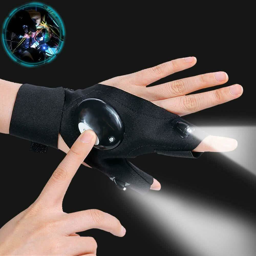 Fingerlose LED-Taschenlampenhandschuhe Autoreparatur Angeln Wandern