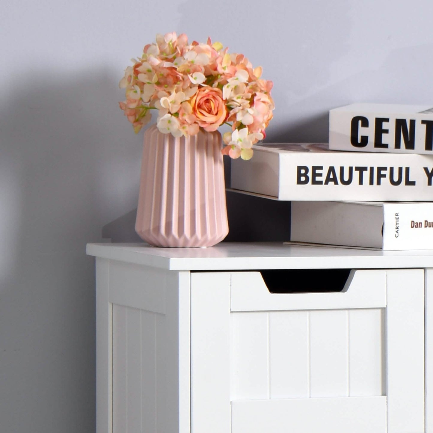 Badschrank mit 4 Schubladen und verstellbarem Regal