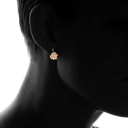 Blumenförmige Hebelverschluss-Ohrringe mit Swarovski-Kristallen