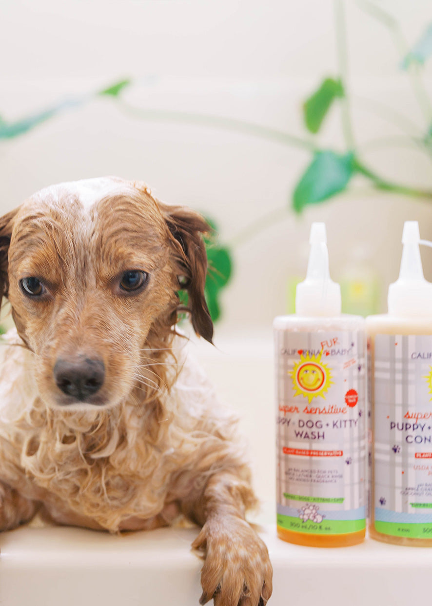 (Ohne Duftstoffe) Super Sensitive™ Welpen- + Hunde- + Katzenwasch- und Pflegeset