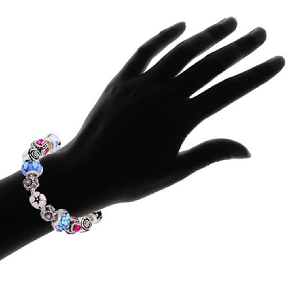 Echtes Murano Glas- und Kristallarmband
