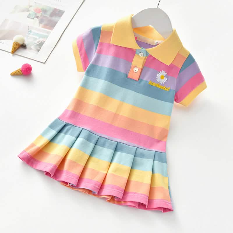 Mädchen Sommerkleid mit Umlegekragen