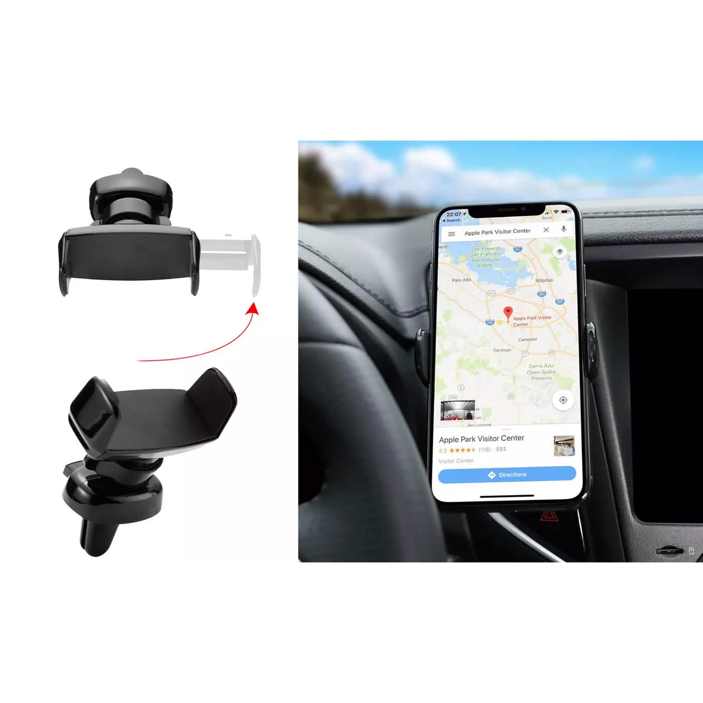 Glänzende universelle Lüftungsschlitz-Autohalterung für Smartphones