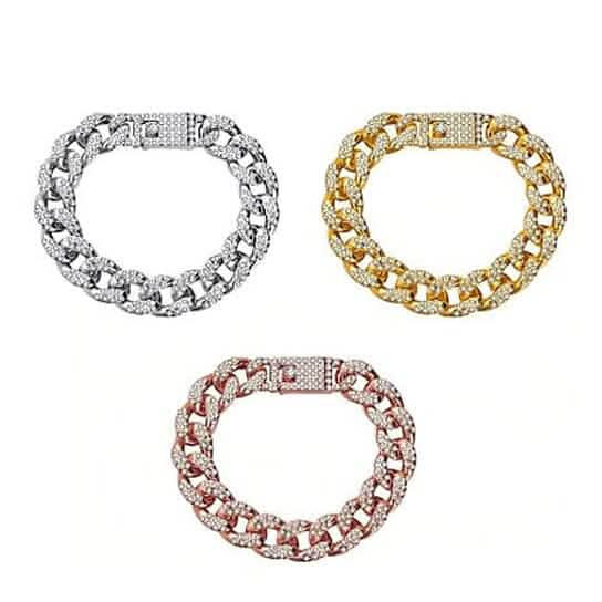 Gold Filled Hochglanzpoliert Herrenarmband Hip Hop Miami Cuban Link