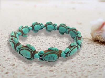 Handgemachtes Türkis Hawaiianische Meeresschildkröten Armband - Türkis