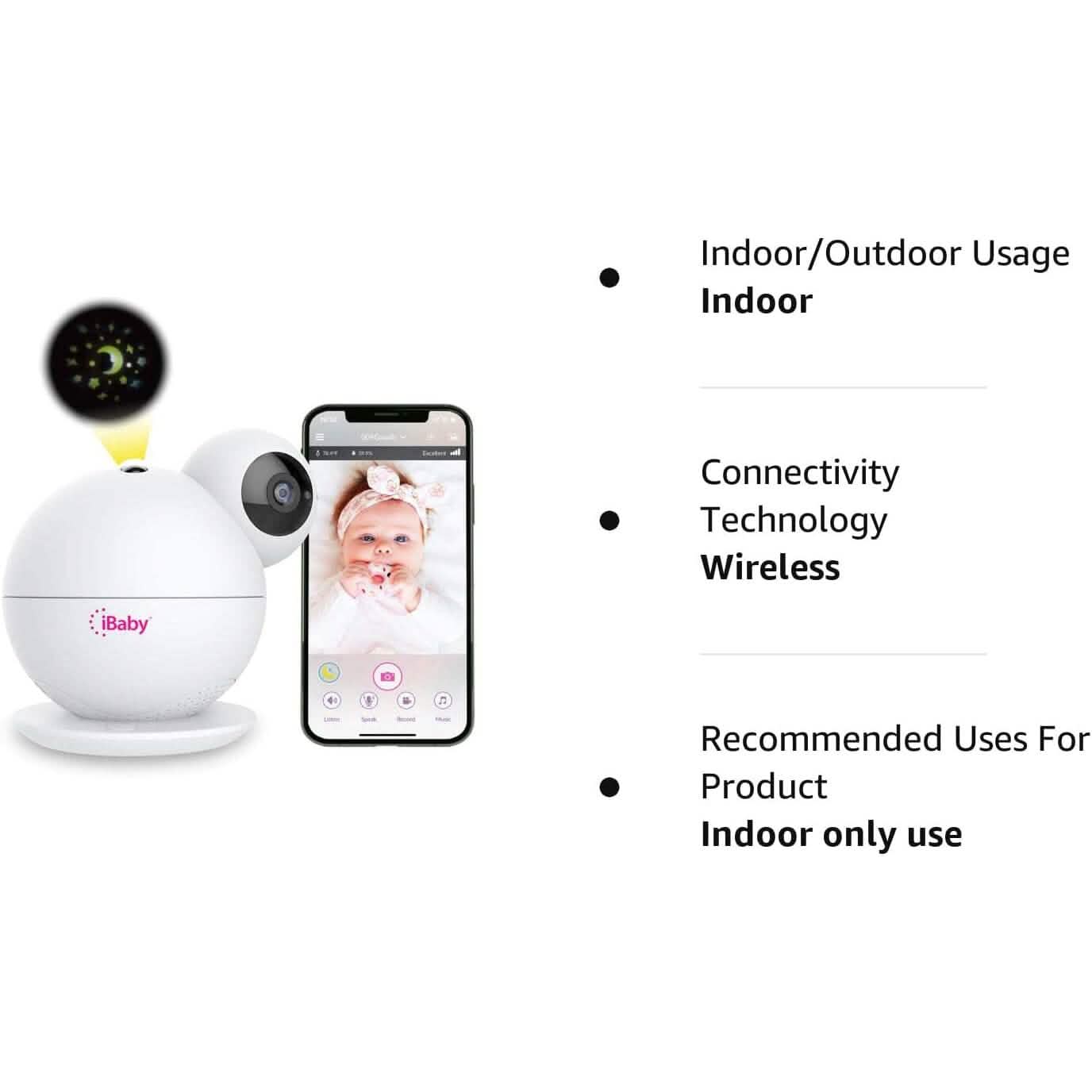 iBaby M8 2K Smart Babyphone, 355° Schwenken 110° Neigen und 2-Wege-Kommunikation (Generalüberholt)