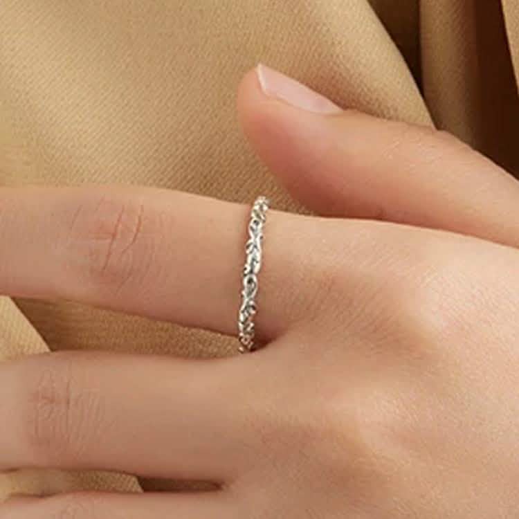 INALIS 925 Sterling Silber Ring für Damen und Herren Graviertes Muster Jubiläumsringe